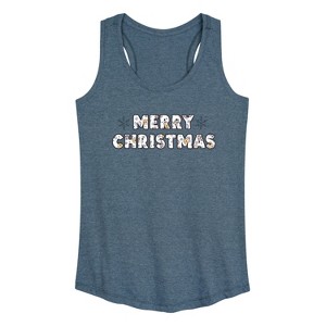 Women's - Winnie the Pooh - Merry Christmas Characters Graphic Racerback Tank - 1 of 4