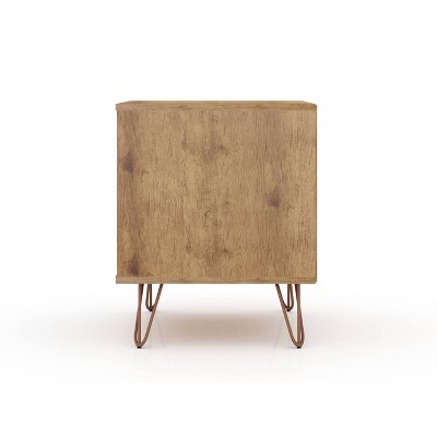 Mid-Century Modern Nature and Textured Grey 2-Drawer Nightstand Set