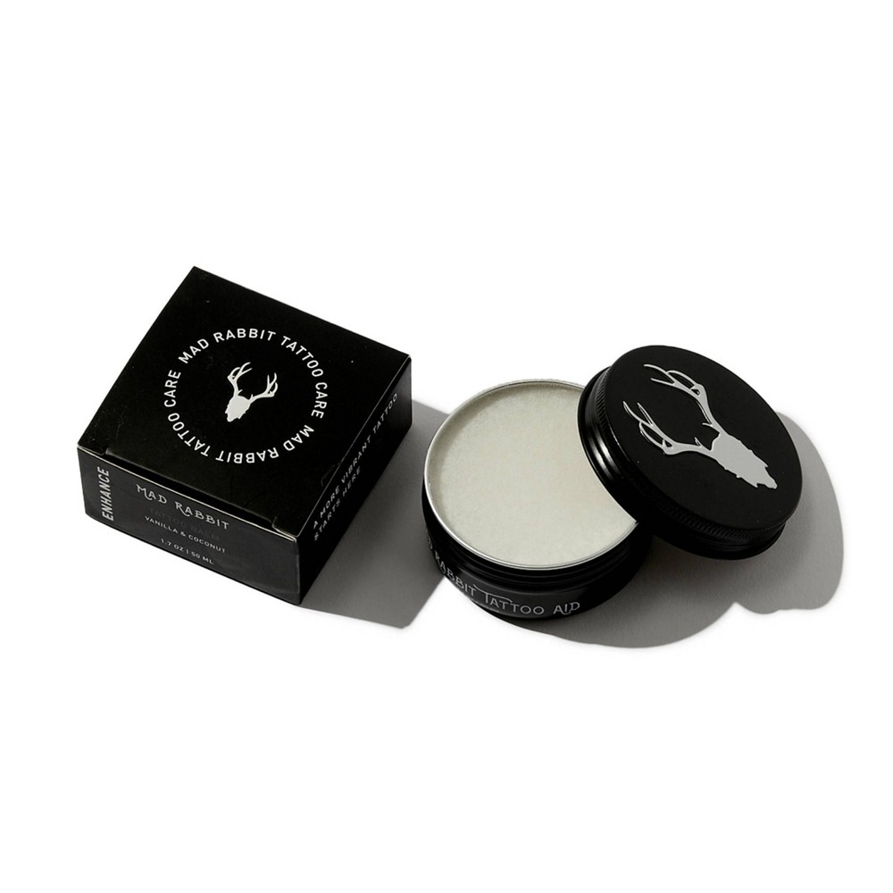 Mad Rabbit Enhance Tattoo Balm for Tattoo Aftercare - Vanilla Coconut - 1.7oz: Moisturizing, Whole Body, Tin, Contains Shea Butter