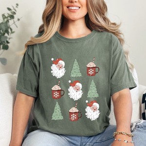 Simply Sage Market Tree and Mug Collage Garment Dyed Tee - 1 of 4