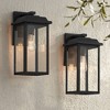 John Timberland Eastcrest Modern Outdoor Wall Light Fixtures Set of 2 Textured Black Metal 15 1/4" Clear Glass for Post Exterior Barn Deck - 2 of 4