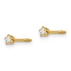 Black Bow Jewelry Kids 14k Yellow Gold & Crystal Reversible 3mm Ball Screw Back Earrings - 2 of 4