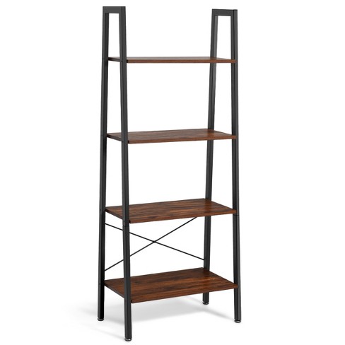 VASAGLE Industrial Corner Shelf 4-Tier Bookcase Storage Rack Plant Stand for