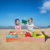 VYNXARIA Children's Wooden Sandbox, Sandpit ,Kids Wood Playset Outdoor Backyard ,47.25"L x47.25"W x 7.87"H,Golden Red - 2 of 4