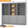 Aheaplus 71'' Tall Storage Bookcase, Bookshelf with 3-Tier Open Shelves and 3 Drawers, Wood Storage Cabinet - 4 of 4