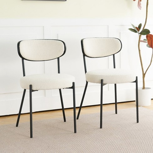 2 Pcs Kitchen PU Dining Chair, Dining Chair With Back, Indoor Upholstered Chair With Metal Legs, Accent Chairs For Kitchen Dining Room Living Room - image 1 of 4