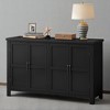 4-Door Storage Sideboard with Adjustable Shelves, Retro Metal Handles, Pinewood Legs, MDF Cabinet for Dining Room, Kitchen, Entryway - 2 of 4