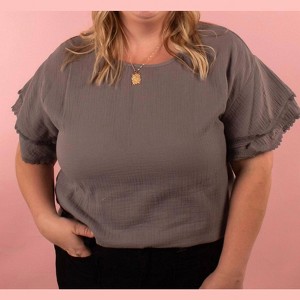 Women's Tara Lace Trim Short Sleeve Top - Mikarose - 1 of 4