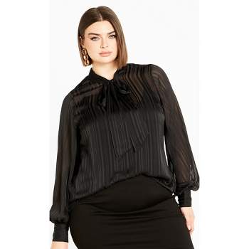 Women's Plus Size Angelica Shirt - black | CITY CHIC