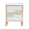 Baxton Studio Giolla Contemporary Glam and Luxe White Finished Wood and Gold Metal 2-Drawer End Table - 4 of 4