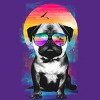Women's Design By Humans Summer Pug By clingcling Racerback Tank Top - 2 of 3