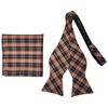 Men's Checkered 2.75" x 4.75" Adjustable 16" - 20" Freestyle Self Tie with Hankie Set - 2 of 4