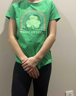 Girls' St. Patrick's Day Short Sleeve 'happy Go Lucky' Graphic T-shirt -  Cat & Jack™ Green : Target