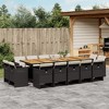 vidaXL Patio Dining Set Set of 14 Black PE Rattan 14-Seater Foldable - 2 of 4