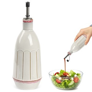Garnen Olive Oil Dispenser Bottle Ceramic 17oz, Vinegar Dispenser Pour Bottle, Olive Oil Container for Kitchen with Stainless Steel Spout - 1 of 4