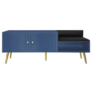 Shoe Rack Bench With Hidden Storage Compartment, Upholstered Cushions, Wooden Bench With Storage, Easy Assembly For Entryway Living Room - 1 of 4