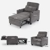 NicBex 3-in-1 Convertible Sleeper Chair,Tech Cloth Folding Sofa Bed with USB Ports,Comfortable Couches with 4 Side Pockets for Living Room,Dark Gray - 3 of 4