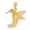 Black Bow Jewelry 14k Yellow Gold Satin Hummingbird Pendant - 3 of 4
