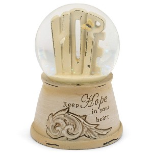 Keep Hope in Heart Distressed Ivory 4 x 5 Glitter Water Globe Decoration - 1 of 3