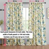 HLC.ME Scarlet Floral & Birds Patterned Window Back Tab Rod Pocket Curtains - Light Blocking Window Panels, Set of 2 - 3 of 4