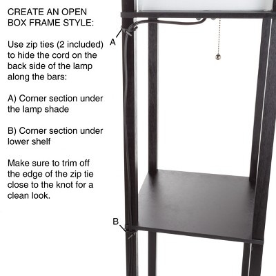 Sleek Black 19.5" Etagere Shelf Floor Lamp with LED Light