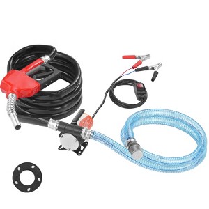 VEVOR Fuel Transfer Pump, 12V DC 8 GPM 1/6 HP, Portable Electric Diesel Transfer Pump with Auto Shut-Off Fuel Nozzle, Long Inlet & Outlet Hose, Orange - 1 of 4