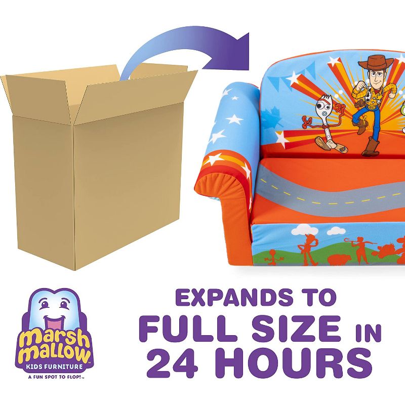Marshmallow Furniture Disney's 2 in 1 Flip Open Compressed Foam Sofa and Sleeper Bed with Washable Cover, 6 of 7