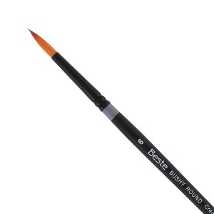 Creative Mark Beste Golden Taklon Bushy Round #10 Artist Brush, Professional Watercolor Brushes, For Acrylic Painting, Short Handle, Sharp Edges, - 1 of 4