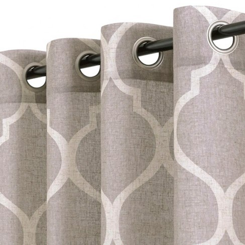 Jinchan Linen Blend 50 X 54 Inch, Moroccan Tile Curtains Grey