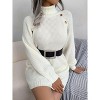 Coolmee Women's Long Sleeve Sweater Dress Turtle Mock Neck Rib Knit Bodycon Sweater Fall Outfits Mini Dress - 4 of 4