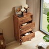 Okak Retro Tall Dresser for Bedroom with 4 Bevel Design Drawers,Storage Chest of Drawers Nightstand for Closet Bedside Living Room Hallway - 3 of 4