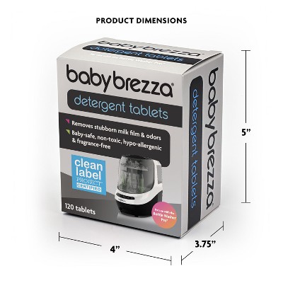 Baby Brezza Unscented Bottle Washer Pro Detergent Soap Tablets - 120ct: Container Type Box, Removes Dirt, Recommended For Breast Pumps