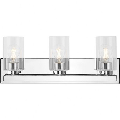 Goodwin Polished Chrome 3-Light Vanity with Clear Glass Shades