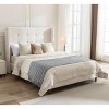 LOVMOR Upholstered Queen Bed  54" High Headboard Blue Velvet - 2 of 4