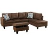 AndMakers 97 in. W Square Arm 3-piece L Shaped Polyester Modern Sectional Sofa with Storage - 4 of 4