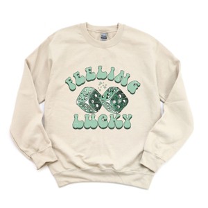 Simply Sage Market Green Dice Feeling Lucky Sweatshirt - 1 of 4