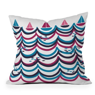 16"x16" Zoe Wodarz Boat Race Square Throw Pillow - Deny Designs