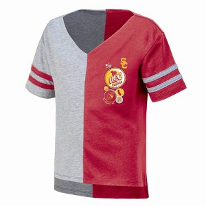 NCAA USC Trojans Girls' Colorblock Patch T-Shirt - 1 of 3