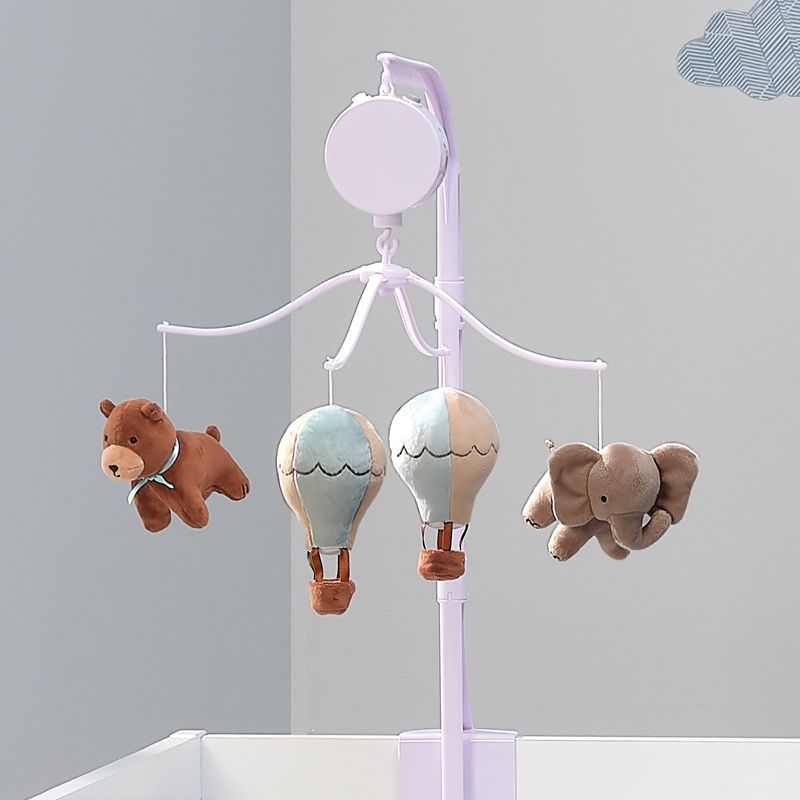 Bedtime Originals Up Up & Away Air Balloon Musical Baby Crib Mobile Soother Toy, 5 of 7