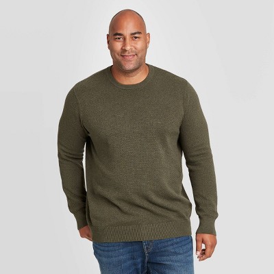  Men's Big & Tall Regular Fit Crewneck Sweater - Goodfellow & Co™ Olive Heather 5XB 