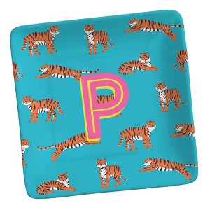 Personalization Mall Animal Print Initial Personalized Ring Dish Tiger - 1 of 2