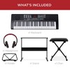 Hamzer 61-key Electronic Keyboard Portable Digital Music Piano With Lighted  Keys, Microphone, And Keynote Stickers : Target