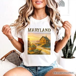 Coastal Maryland State Crabbing T-Shirt, Chesapeake Bay Fishing Heritage Tee and Travel Souvenir | OrnamentallyYou - 1 of 4