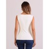 Allegra K Women's Front Twist Knot Boat Neck Sleeveless Casual Top - 3 of 4