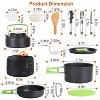 Angel Sar 16-Piece Portable Camping Cookware Set with Stove, Lightweight Aluminum Pots, Pan, Kettle & Utensils for Hiking Backpacking Picnic - 4 of 4