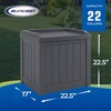 Suncast SS601 22 Gallon Outdoor Patio Small Deck Box w/ Storage Seat - 3 of 4