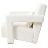 Sapphtopaz 1pc Sleek Right-Angle Armrests Accent Chair, Upholstered Sofa Lounge Chair with Square Wooden Block Legs, Living Room Chair Comfy Chair - 4 of 4