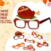SYNCFUN 24 Pcs Thanksgiving Turkey Eyeglasses, Turkey Eyewear Frame Pumpkin Maple Leaves for Kids Thanksgiving Harvest Party - 2 of 4