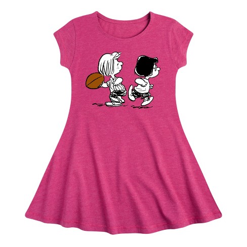 Girls' - Peanuts -  Fit & Flair Cap Sleeve Dress - image 1 of 3