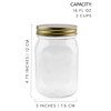 Cornucopia Brands 16oz Plastic Mason Jars 8pk, Clear/Gold; Mason Jar Style w/ Metal Lids, Pint Size, Compatible w/ Regular Mason Jar Lids - image 3 of 4